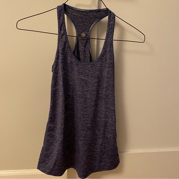lululemon athletica Tops - lululemon athletica Heathered Navy Racerback Tank Top